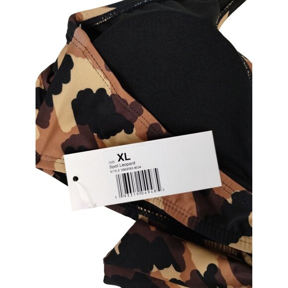 Social Angel Womens XL Brown Spotted Leopard Bikini Top - Picture 5 of 9